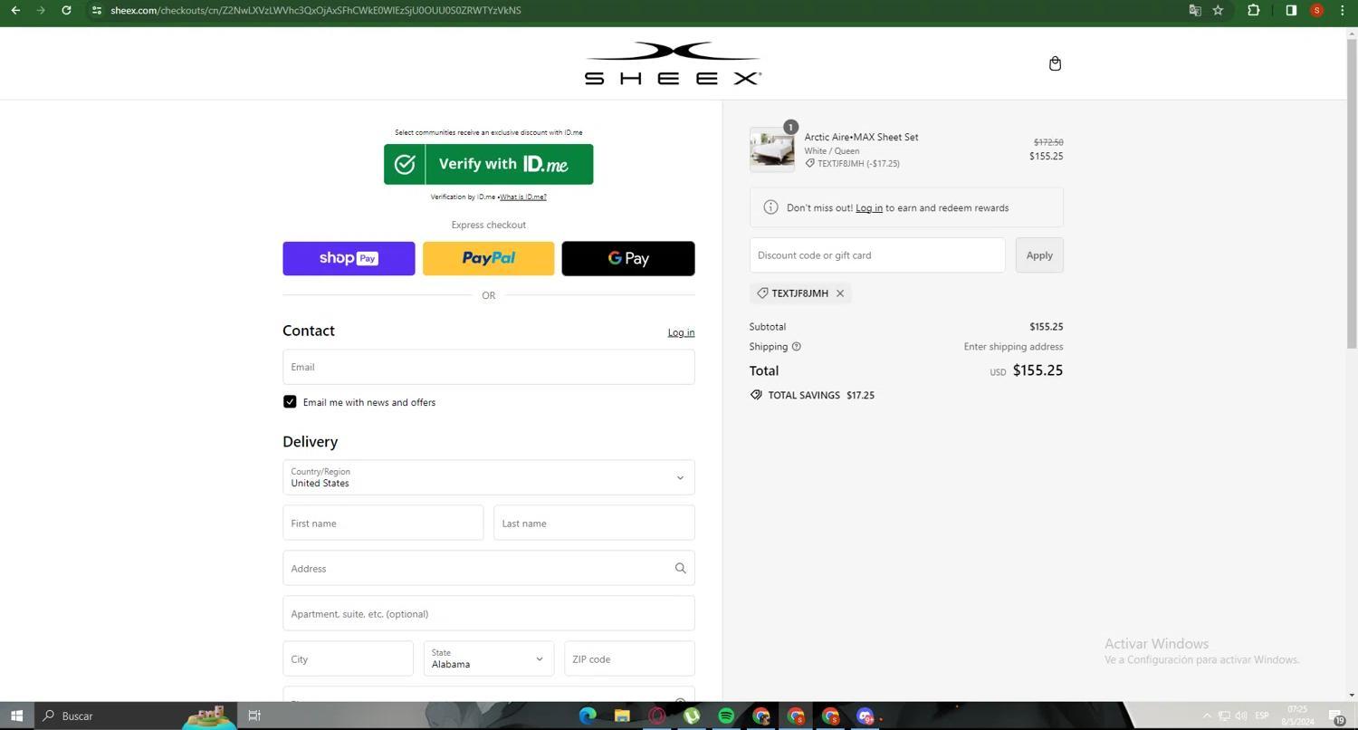 How to apply Sheex coupon code